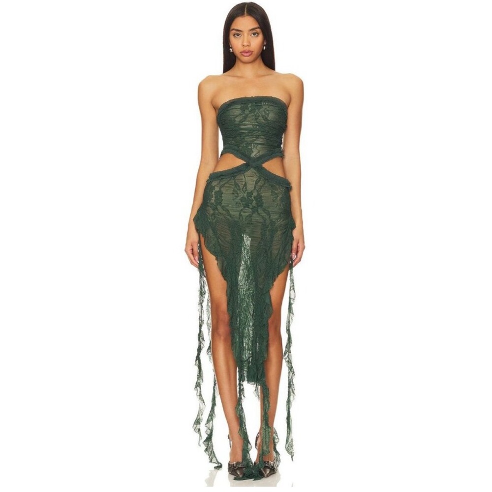 Jaded London green scrunch dress
